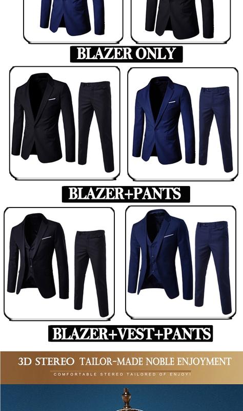 Product Introduction of RUNNINGBEAR Local Delivery Men Blazer Set 3 piece Suit Tuxedo Formal Business Wedding Blazzer Korean Office Outerwear Coat Slack Pants Jacket baju kot lelaki 24