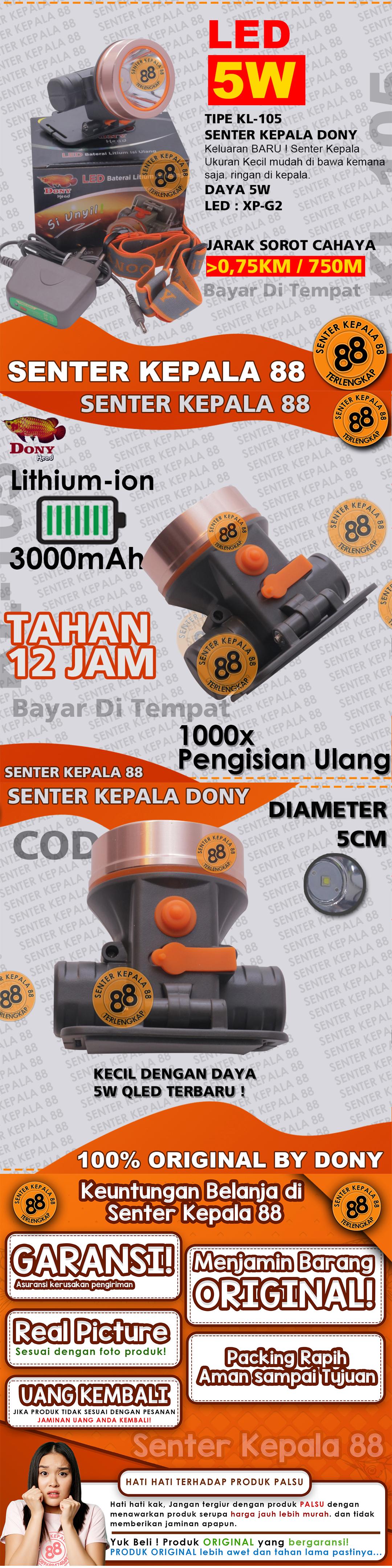 DONY Senter Kepala Dony KL 105 Si Unyil Siunyil Doni Cas Terang Jarak Jauh SUPER TERANG MURAH Sintar Dony Kepala SUPER TERANG ORIGINAL 105 kl-105 BERBURU GUNUNG MANCING ANTI AIR CAHAYA PUTIH CAHAYA KUNING LED CAS ULANG RECHARGEABLE CHARGE 3000mAH DOWNY DONY Senter Kepala Dony KL 105 Si Unyil Siunyil Doni Cas Terang Jarak Jauh SUPER TERANG MURAH Sintar Dony Kepala SUPER TERANG ORIGINAL 105 kl-105 BERBURU GUNUNG MANCING ANTI AIR CAHAYA PUTIH CAHAYA KUNING LED CAS ULANG RECHARGEABLE CHARGE 3000mAH DOWNY
