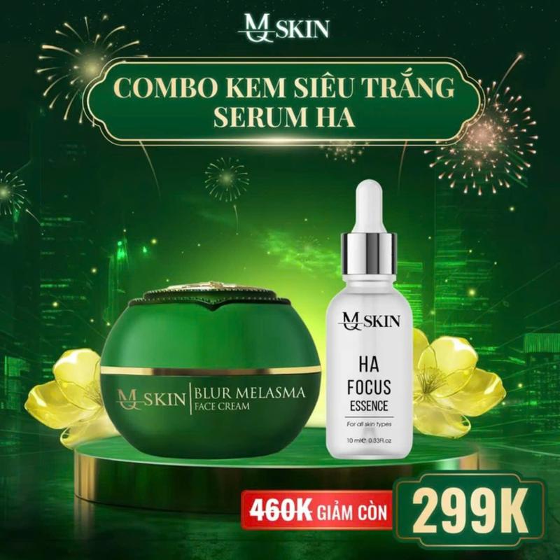Combo Kem Siêu Trắng Melasma + Serum HA [ MQ SKIN ]- Hỗ Trợ Dưỡng Da Trắng Mịn, Cấp Ẩm, Làm Đẹp Da Skincare Cấp Ẩm Women