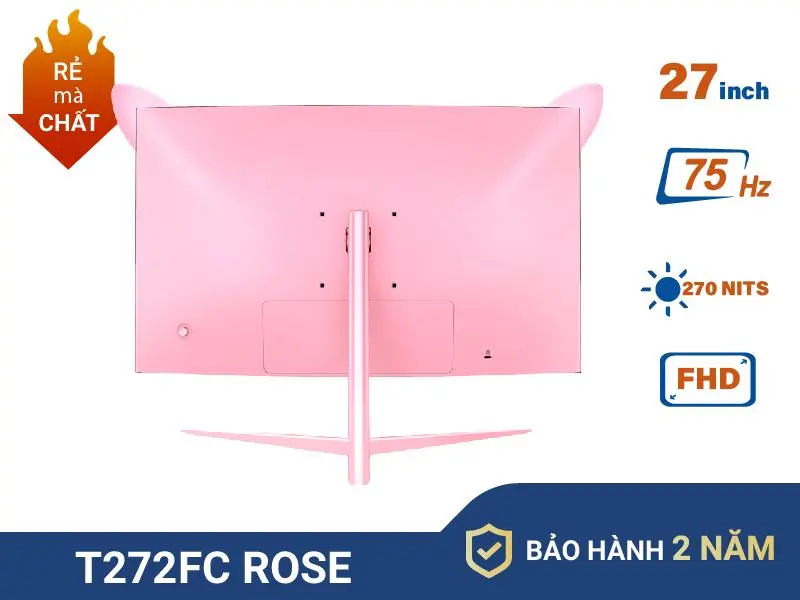 Màn hình máy tính Tomko 27 inch cong Hồng T272FC ROSE FHD 1