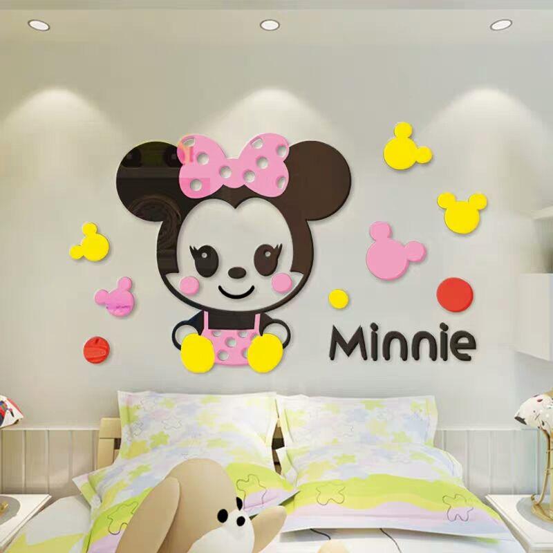 Product Introduction of Miếng Dán Tường 3D Acrylic, Thiết Kế Mickey, Phong Cách Hoạt Hình, Cho Phòng Ngủ Và Phòng Khách Trẻ Em, Giấy Dán Tường Nhãn Dán Trang Trí, Tự Dính 13
