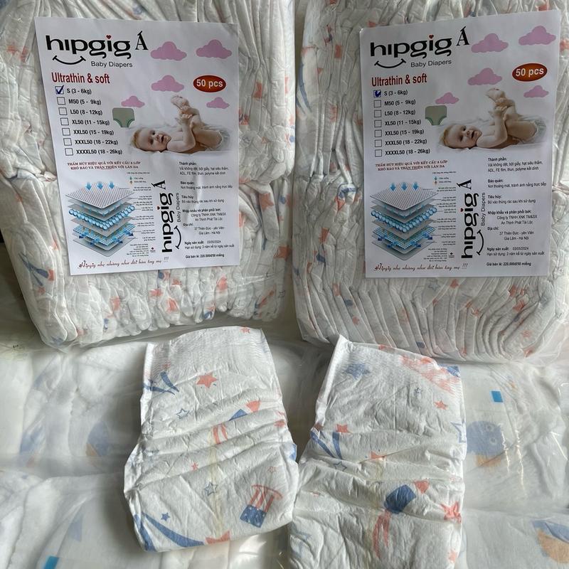 Tã/ Bỉm DÁN hipgig A 100 miếng ( hàng nhiều hình ) đủ size từ sơ sinh đến 15kg Cho Bé Cao Su Voi
