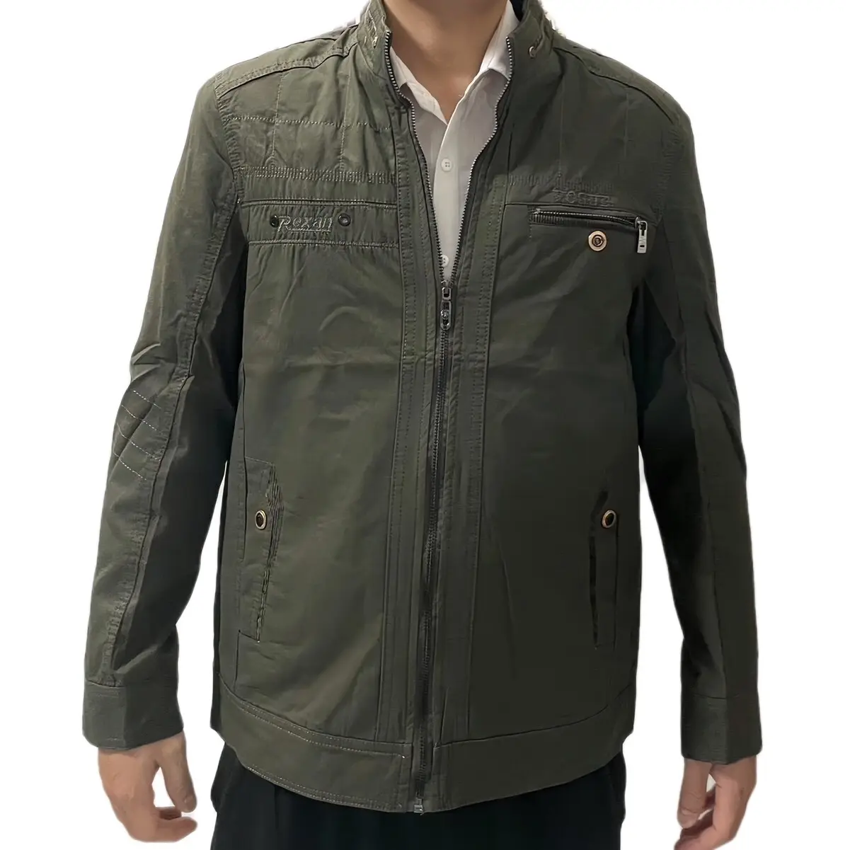 Áo khoác kaki nam trung niên cổ trụ cao cấp sang trọng và đẳng cấp Menswear Jacket Dài Tay