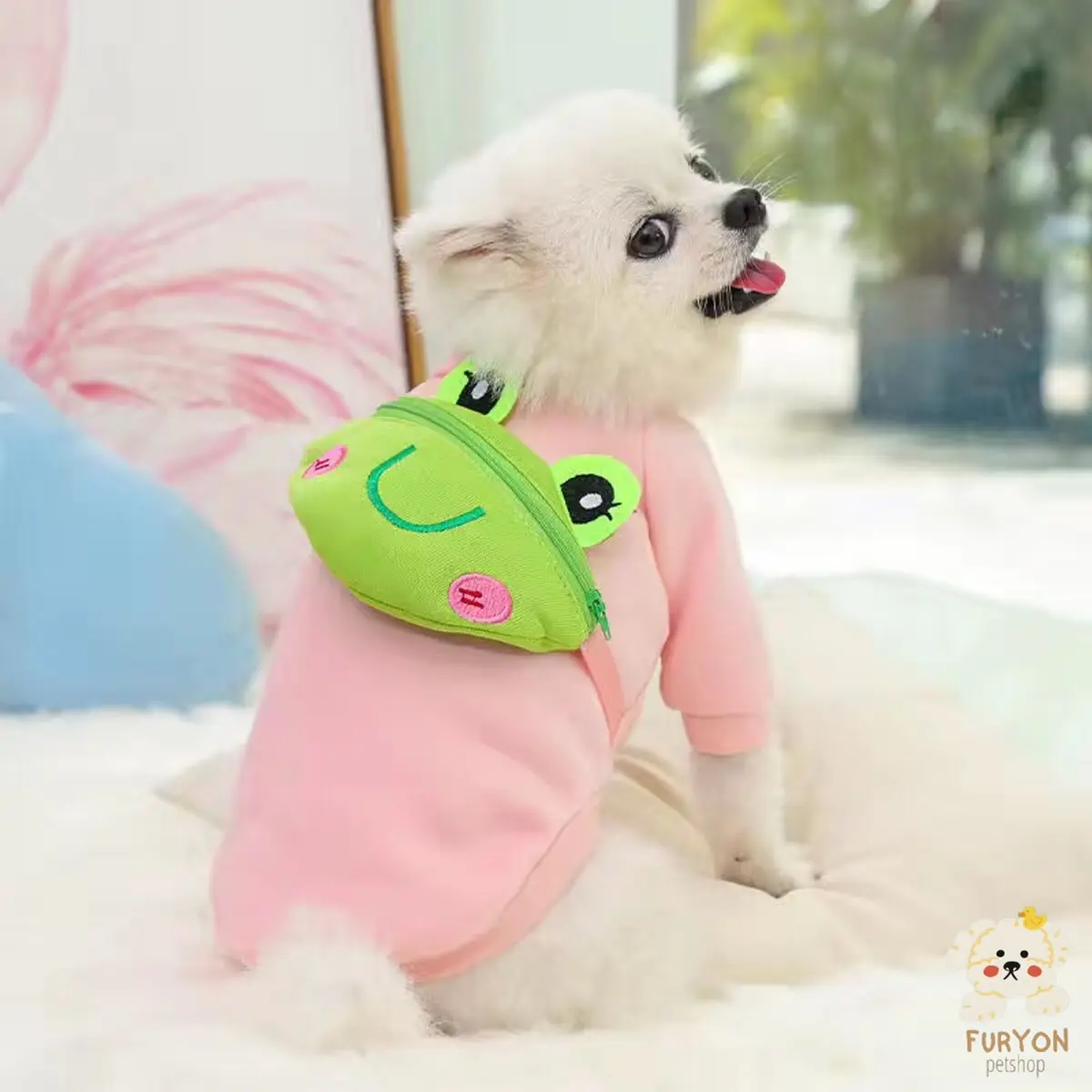 Baju Anjing Kucing Tempelan Tas Jalan-Jalan Motif Lucu
