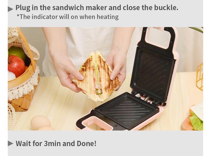 Product Introduction of Sandwich Maker Panini Waffle Breakfast Bread Crepe Portable Household Small Baking Machine 31