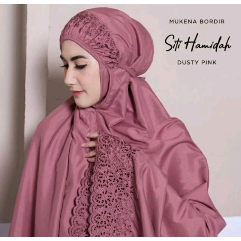 Mukena Dewasa Khadijah Motif Siti Hamidah Katun Micro Premium Jumbo Atasan Muslim Tie Bawahan 2
