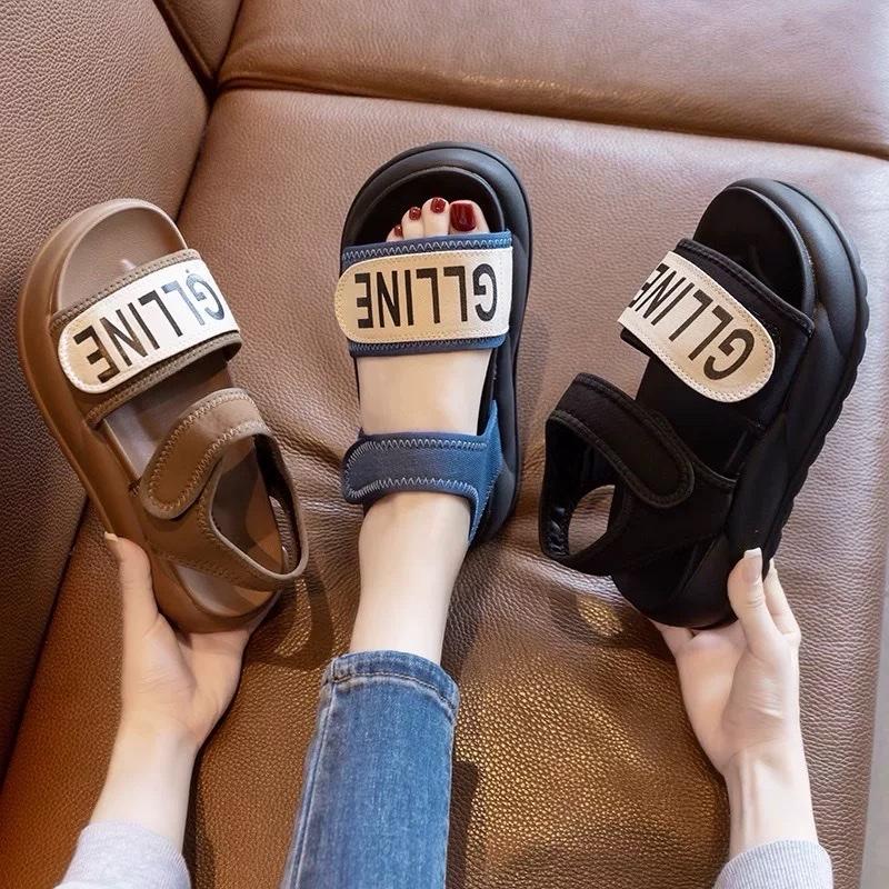 Giày Sandal Nữ Đế Độn Bánh Mì 4-5cm Quai Dán LD01 - Size 35-39