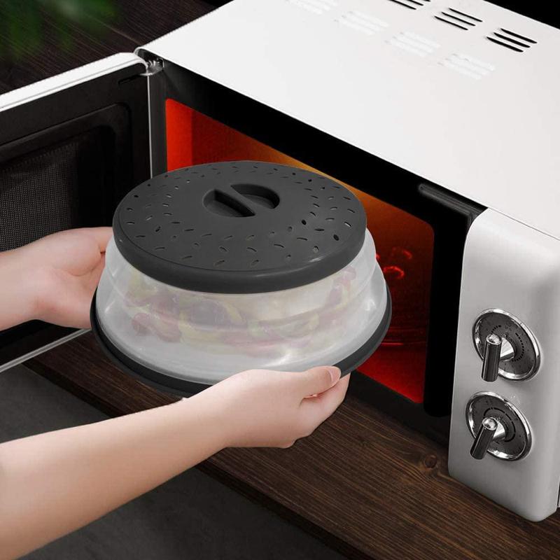 Foldable Microwave Splatter Cover, 2 Counts Round Microwave Splatter Guard with Steam Vent & Filter, Cookware Accessories for Home Kitchen, Kitchen Gadgets 3