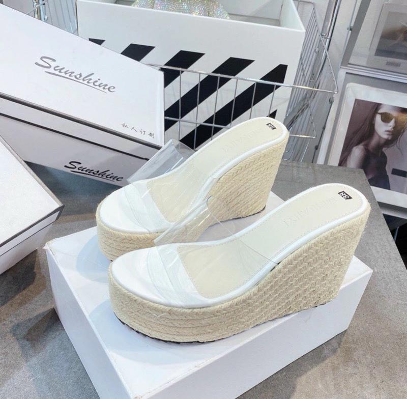Dép Xuồng đế cói lót trắng quai ngang trong đế cao DéP Shoes giày 4