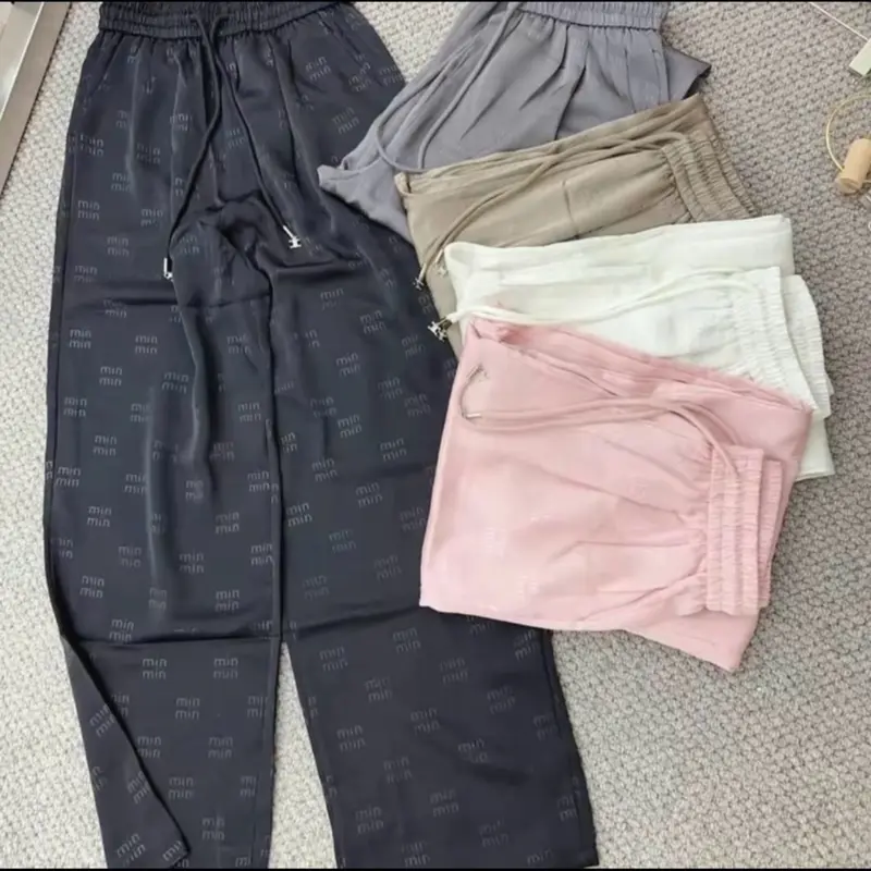 [Giá Mở Bán ] Quần Suông Ống Rộng Chất Lụa Hàn Chữ 3D MinMi.n Siêu Mềm Mát Không Nhăn Nữ pants ( hỗ trợ cắt gấu miễn phí ) 1