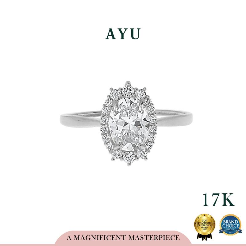 Product Introduction of AYU Cincin Emas - Oval Grecian Solitaire 17K White Gold 1