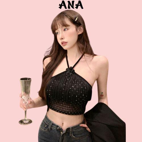 Áo Bra 2 Dây Dáng Ôm Họa Tiết Hoa Phối Tua Rua Thời Trang Mùa Hè Cho Nữ ANA 1911 Top Women Dáng Ngắn