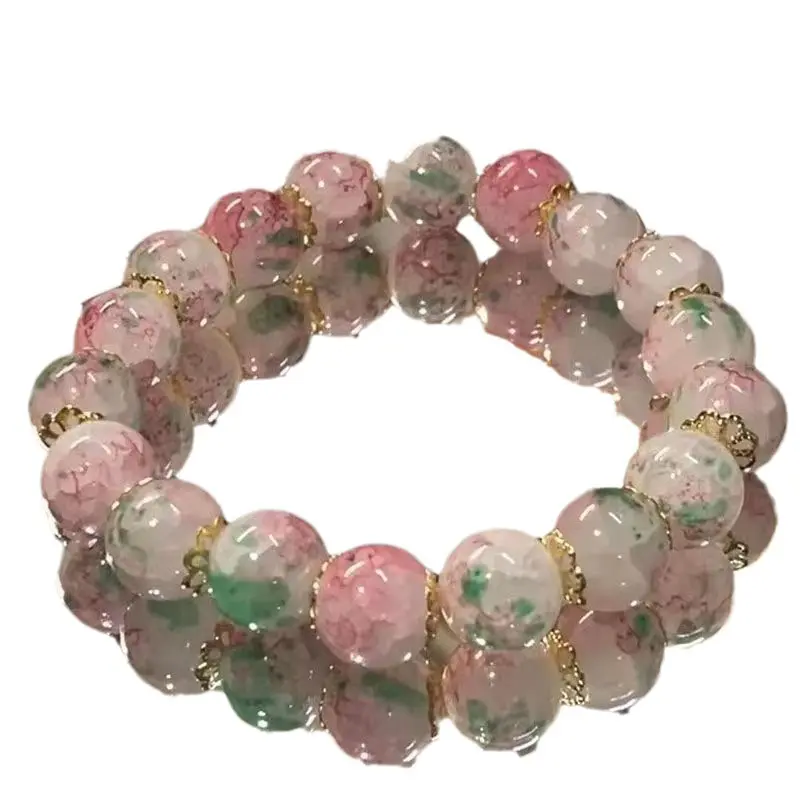 Same Style Cherry Blossom Glaze Bracelet Female Ins Niche Design New High-Grade Beaded Bracelet Gift Female