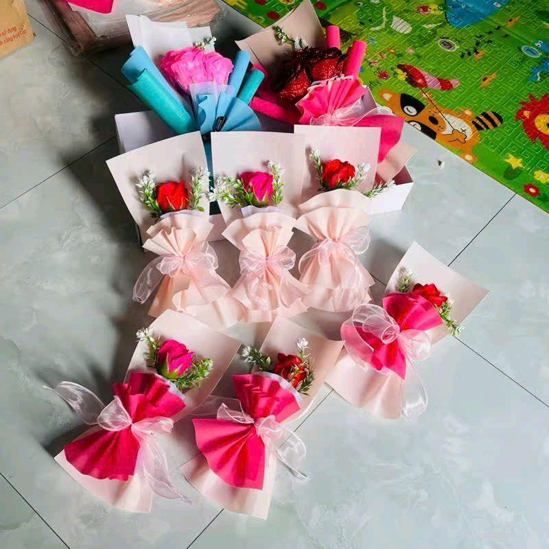 hoa hồng sáp 1 Bông kèm túi làm quà tặng 0