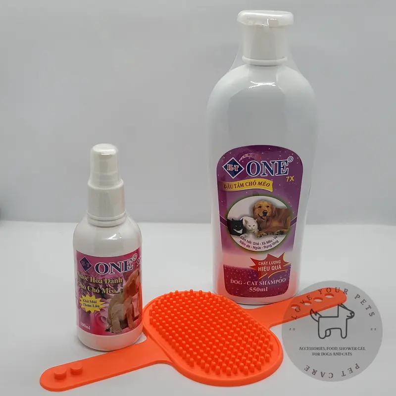 Combo chăm sóc thú cưng ̣̣( sữa tắm One, bàn tay tắm, nước hoa khử mùi ) 3