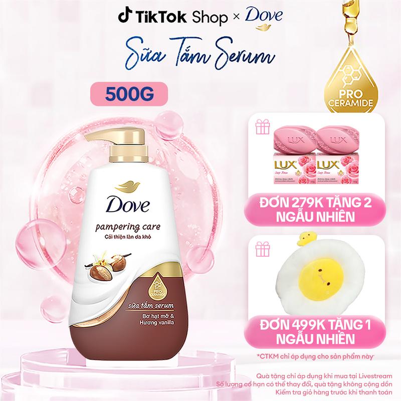 Sữa Tắm Dưỡng Da Dove Pampering Care Với Bơ Hạt Mỡ & Hương Vanilla Giúp Phục Hồi Độ Ẩm Da Khô 500g [1]