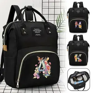 Tas punggung mama Mommy Backpack Bottle Nursing Bags Butterfly Letter Series Diaper Bag Travel Essentials Nappy Organizer