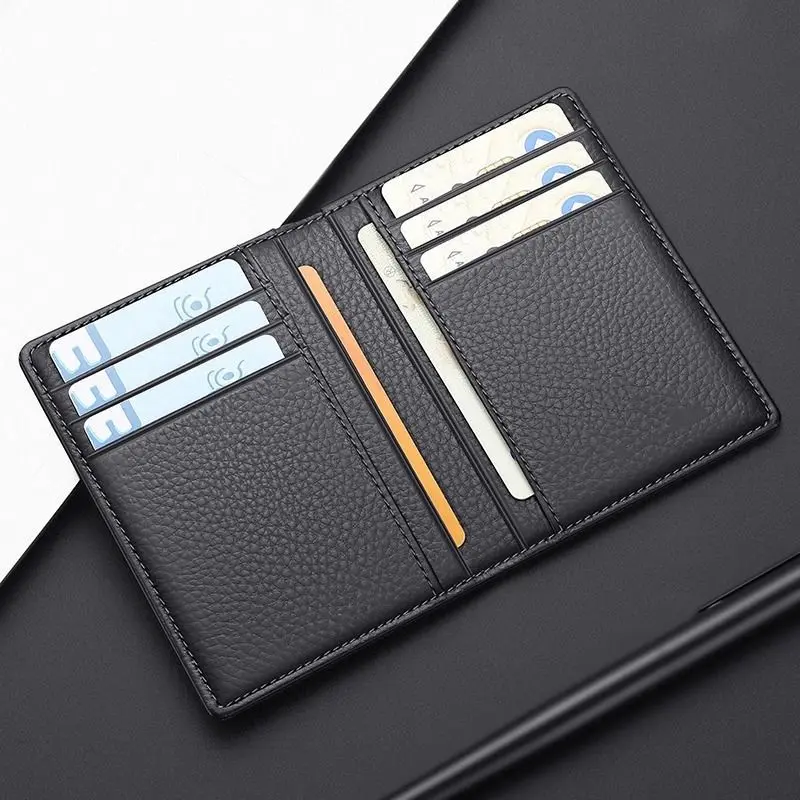 Driver's License New Ultra-thin Soft Leather Compact Card Holder for Men and Women Mini Card Slot Card Case ID Card Holder