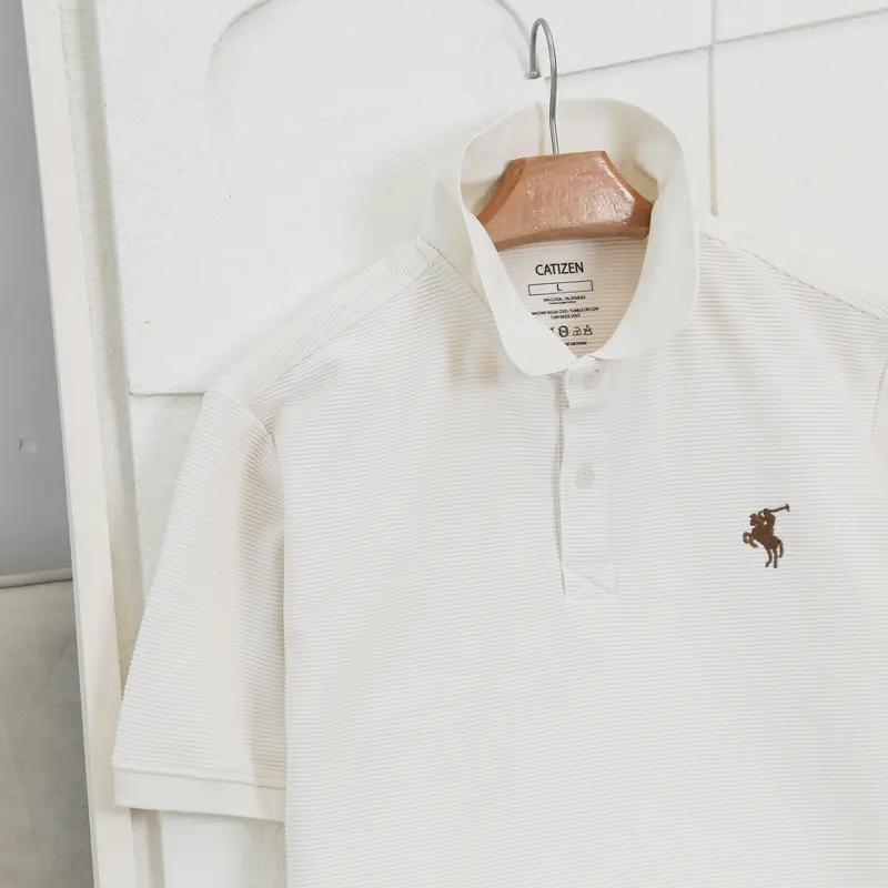 Áo Thun Polo Nam Vải Gân Kem Cotton Cao Cấp, Trẻ Trung, Thanh Lịch, Chuẩn Form - CATIZEN 2