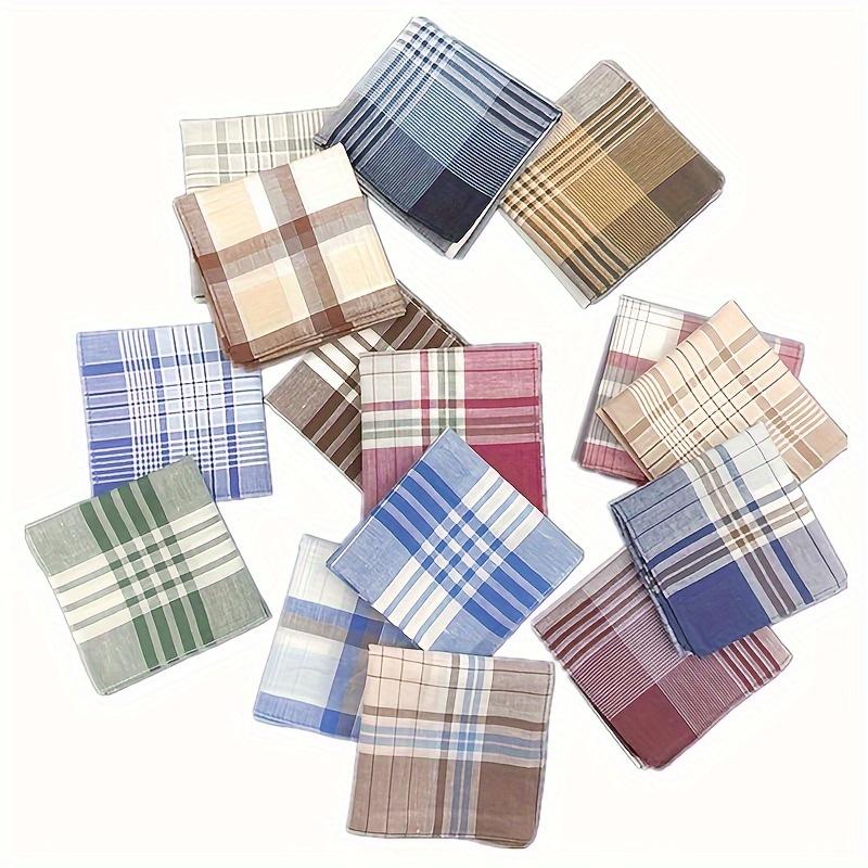 Product Introduction of 12pcs Handkerchief Mixed Style Mixed Color, Men's Light Color Series Handkerchief 8
