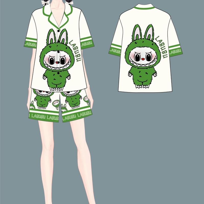 ngan Đồ Bộ Pijama lụa mịn thiết kế mẫu Bu from lửng ngủ sam luxury dobo tay 4