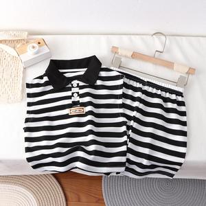 Bộ Sọc Đen Trắng Không Tay Mùa Hè, Dành Cho Trẻ Em, Phong Cách Hàn Quốc, Cổ Polo Sành Điệu, Bộ Bé Trai Và Bé Gái, Hàng Mới Về quần _ áo _ trẻ _ em _ cao _ cấp quần  áo  ben  10
