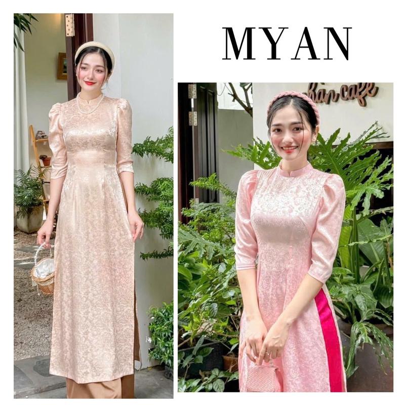 [SẴN HÀNG]Áo dài gấm HOA TRÀ cao cấp 3 màu không nhăn không xù sang trọng thanh lịch mặc đi tiệc, đi chơi, đi lễ, hot trend tết 2025 , nữ, women dress - Áo Dài Mỹ An