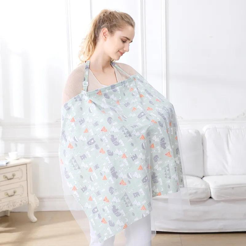 Product Introduction of 100% Cotton Baby Feeding Nursing Covers Anti-glare Nursing cloth Breathable Breastfeeding Cover Mother Outdoor Baby Shawl 9
