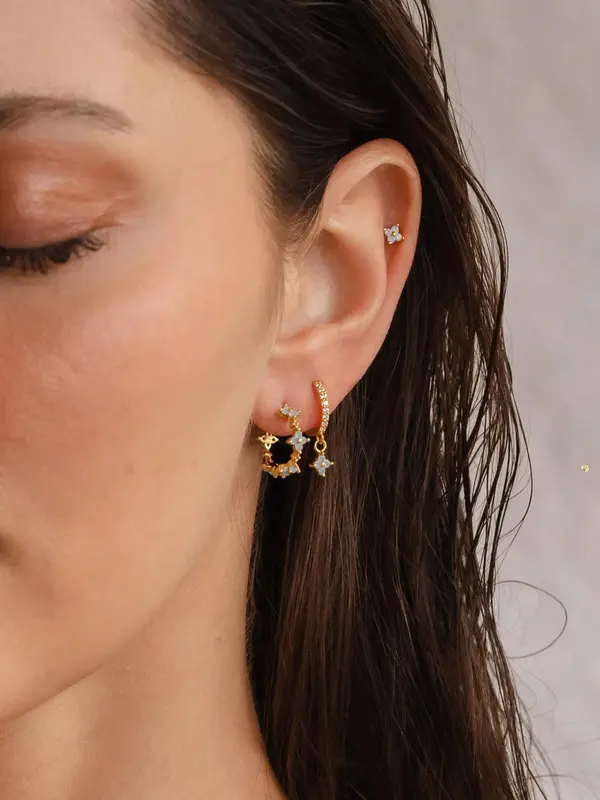 Women's Elegant Rhinestone Decorated Flower Design Earrings, Exquisite Trendy Ear Jewelry, Fashionable Jewelry for Women for Daily & Party Decoration 3