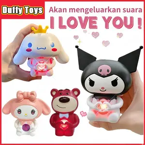Duffy Toys Bisa Dibilang【I Love You】Kuromi / Cinnamon / Pochacco / Melody / Lotso / Gantungan Kunci / Kuromi I love you 3D LED Night Light / Boneka Suara Hati / Hadiah Ungkapan Cinta untuk Pacar / Hadiah Valentine Ulang Tahun / Gantungan Boneka