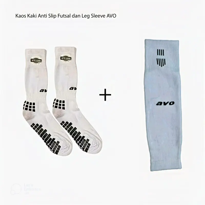 Kaos Kaki Avo Futsal Sepak Bola Anti Slip Pendek Panjang Sambung Dummy Slevee Hitam Putih Original 0