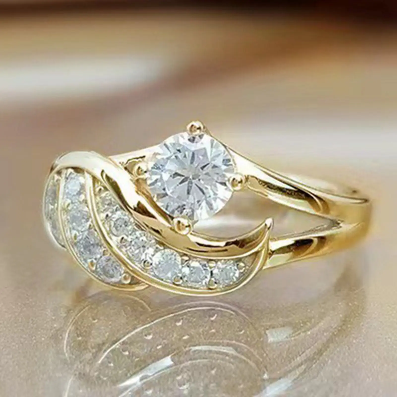 Cincin Sayap Malaikat, Bergaya dan Popular, Cincin Wanita Indah, Tersedia dalam Saiz 6-10