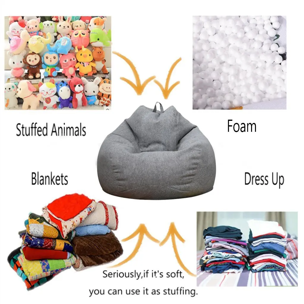 Bean bag, sofa cover, S/M/L/XL sofa bean fashionable bedroom furniture solid color single bean bag lazy sofa cover (unfilled) DIY filling, empty bag, bathroom mat, cushion, home lying mat