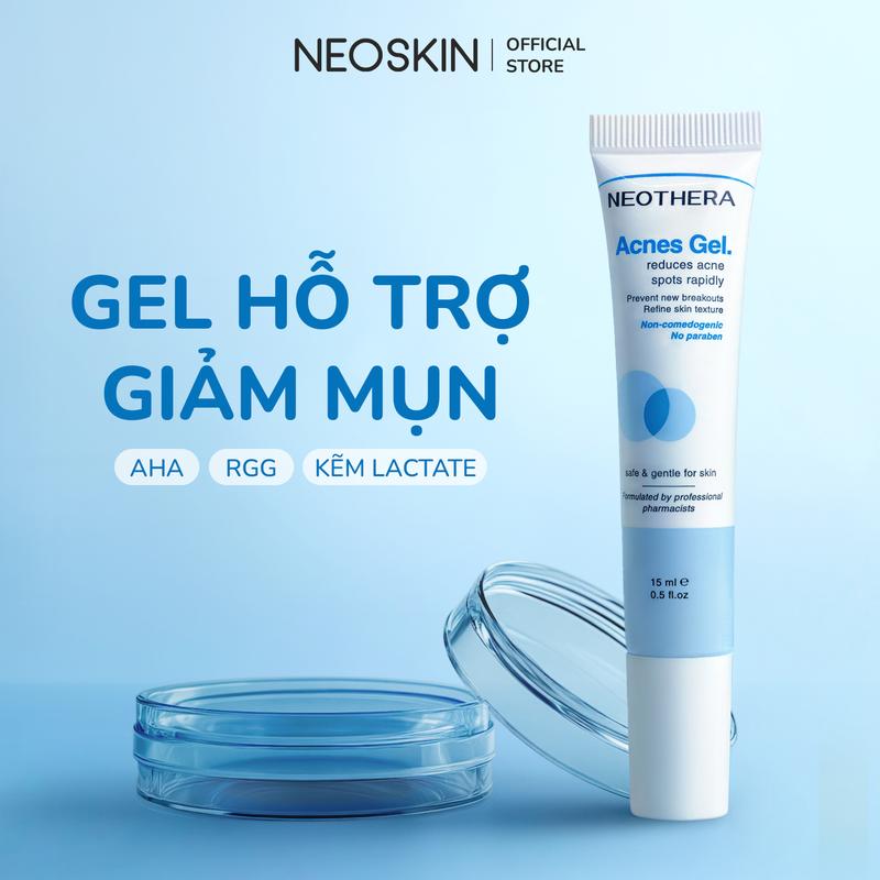 Gel hỗ trợ giảm mụn, mờ thâm NEOTHERA Acnes Gel hoạt chất AHA, RGG & ZINC LACTATE Tuyp 15ml