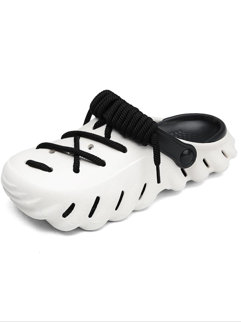 Product Introduction of Unisex's Minimalist Casual Lace Up Clogs Shoes, Trendy Soft Non-slip Comfortable Clogs, Fashionable Shoes for Indoor & Outdoor Wear 15