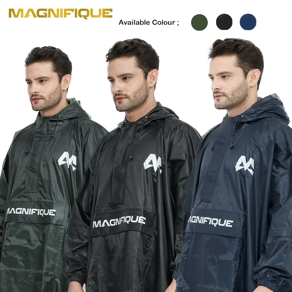 Jas Hujan Magnifique Poncho Lengan  Dewasa Bahan Import Raincoat Saku Kangguru ponco pvc Setelan