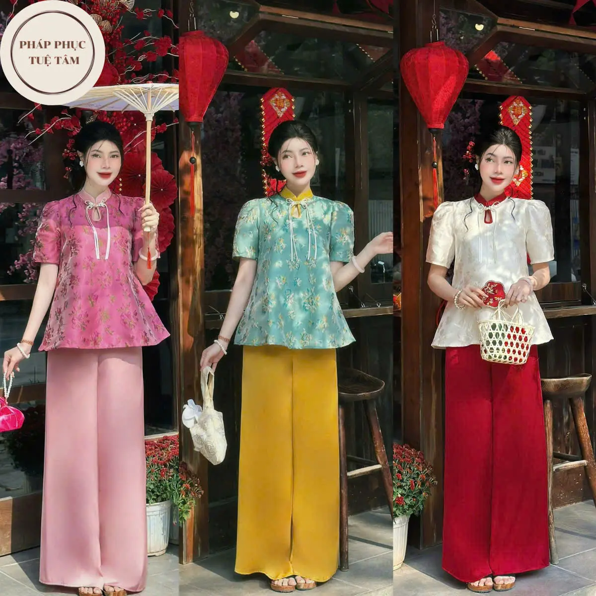 Đồ lam đi chùa gấm TACTA cổ giọt lệ cách tân sang chảnh, điều đà dịp xuân sang