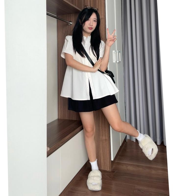 Set áo cổ Tàu cộc tay kèm Quần Short ống rộng Bazic onee