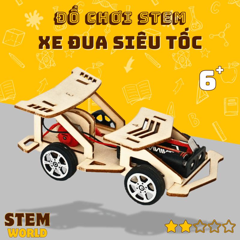  Đồ chơi trí tuệ STEM Xe Đua Siêu Tốc đồ chơi lắp ráp DIY làm bằng gỗ theo phương pháp giáo dục khoa học STEM Bộ Lắp Ráp Tháo Lắp Toy Xếp Hình siêu  xe 