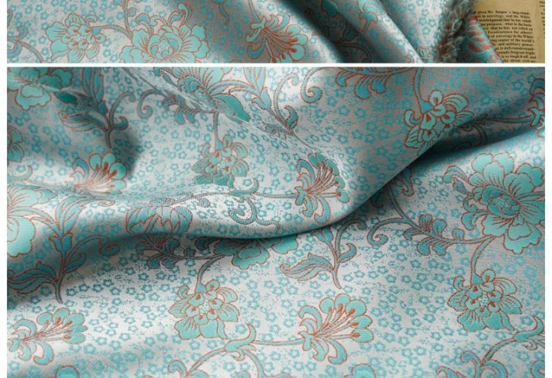 Product Introduction of [Red Plum] Ylfz New Chinese Style Ice Blue Flower Cheongsam Yarn-Dyed Vest Decorative Cloth Antique Tote Bag Elegant Dress Jacquard Fabric 41