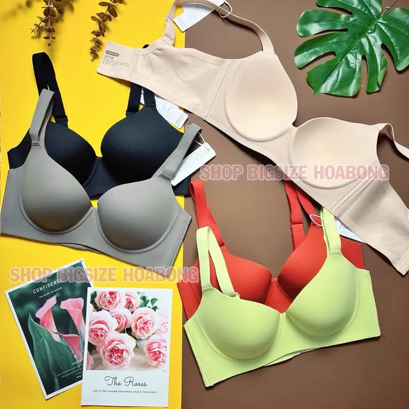 [881C] Áo Lót BigSize Su Non Cao Cấp Mút Mỏng Có Gọng Định Hình Bản To Che Khuyết Điểm Lưng Tạo Khe Nâng Chống Xệ Đẹp Nữ Bra Nhung aolot 1