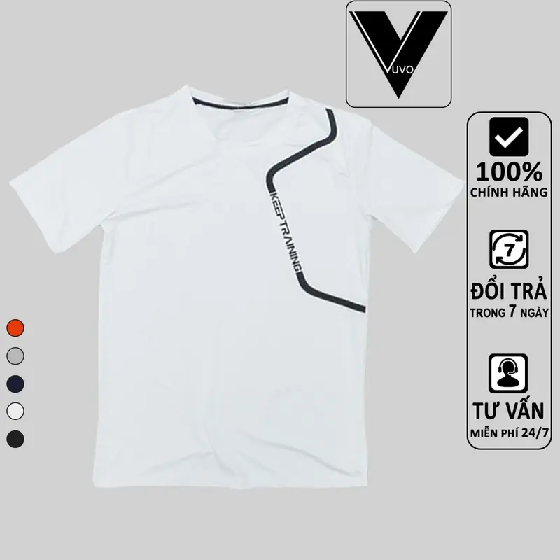 Áo Thun Thể Thao Nam Keep Training Chất Mát Mịn Vuvo Official Sport Tập Thể Dục 1