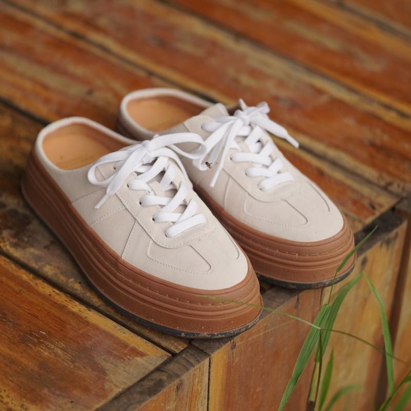Giày Sục Nam Nữ Gat Slip On Lucas Shoes LC Chất Liệu Da Bò Cao Su Khâu Đế Đế Trắng Đế Nâu Đế Đen Màu Tan Size 36-44 Tăng Chiều Cao 4.5cm