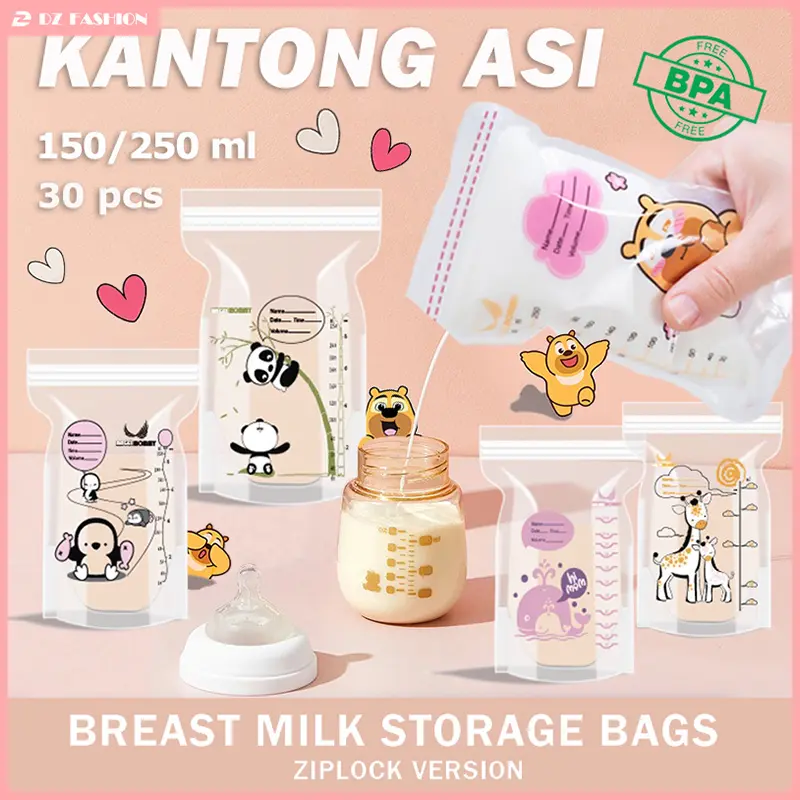 Plastik Kantong ASI Breast Milk Kemasan  150/250ML Plastik asi kantong susu 30pcs Breastmilk Storage Bag  Kantong asi susu bayi Kantung ASI BPA FREE  Penyimpanan Newborn KANTONG ASI SUSU BAYI CND-150/250 Bubuk