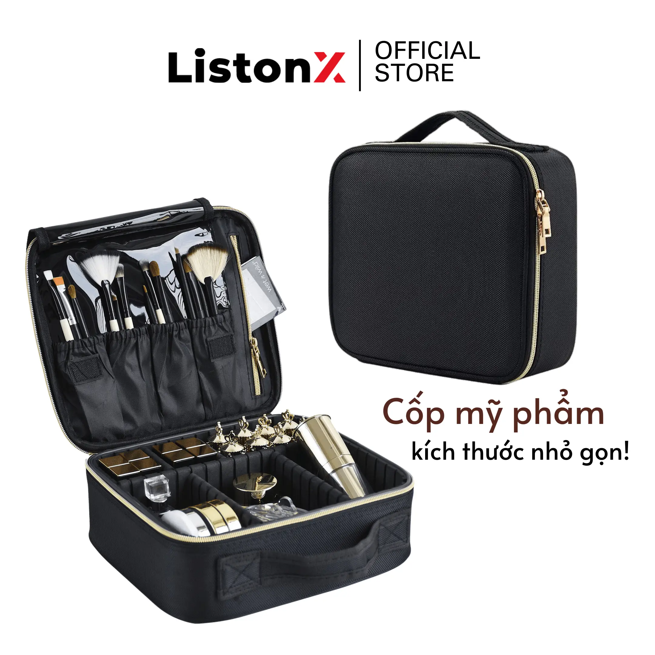 [BẢO HÀNH 14 NGÀY] Cốp Đựng Mỹ Phẩm/ Đồ dùng cá nhân cao cấp ListonX | Makeup Bag chất lượng cao | Tặng 1 bông mút cao cấp khi mua 2 sản phẩm bất kỳ