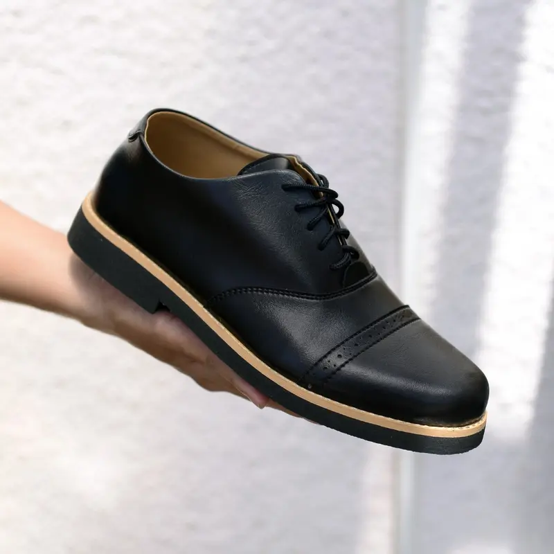SHAQIL ARIONZ Sepatu Pentofel Kasual Pria Kulit PU Sintetis Original Sepatu Pria Cowok Gaya Santai Elegan Kekinian Trendy Sepatu Kasual Pria Tali Hitam Coklat Terbaru Terlaris 6