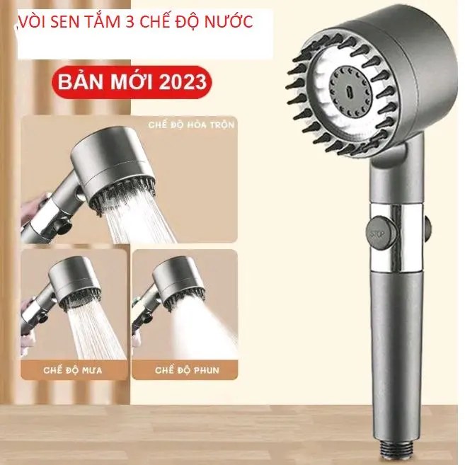 Vòi Tắm Hoa Sen Mát Xa,3 Chế Độ nước, có nút bật tắt nước trên vòi,bộ vòi sen nhà tắm cao cấp