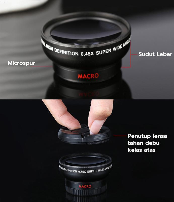 Product Introduction of 2 In 1 Lensa Super Wide Angle Lens Macro Smartphone Aksesoris Lensa Pembesar 12.5X Camera HP Dengan Klip Untuk Handphone Kamera 6