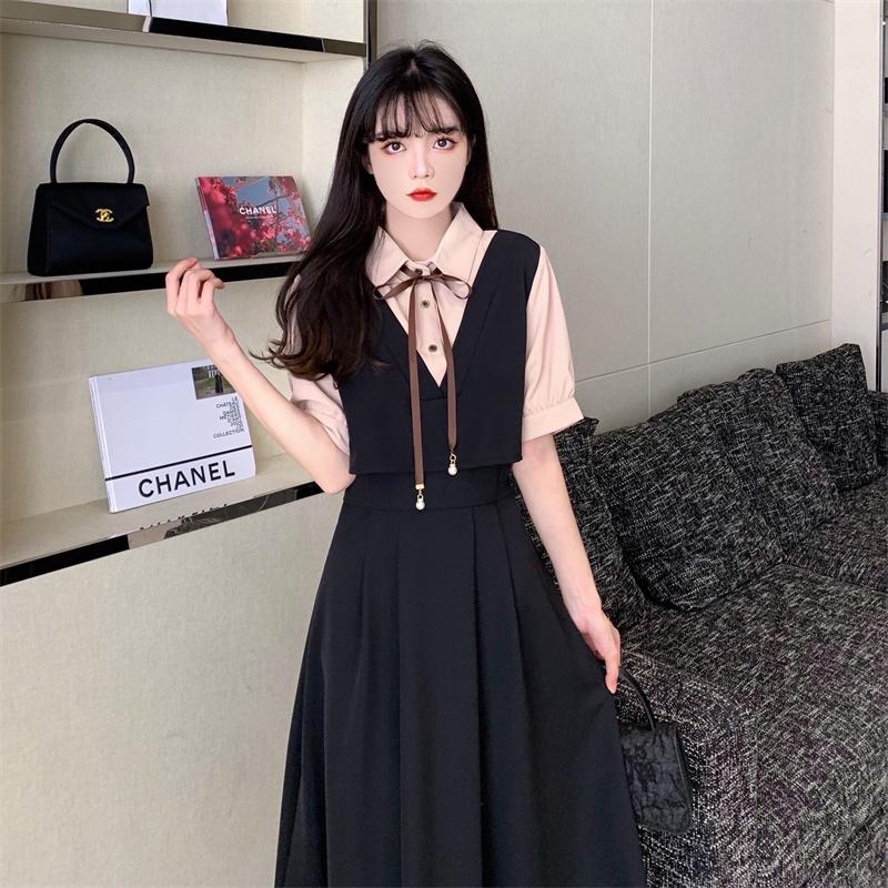 Váy Mùa Hè Cho Nữ, Phong Cách Preppy Trẻ Trung, Váy Nữ Thường Ngày Váy Dự Tiệc, Váy Phong Cách Preppy, Thiết Kế Chắp Vá, Bó Sát, Giấu Bánh, Thích Hợp Cho Váy Nữ 2