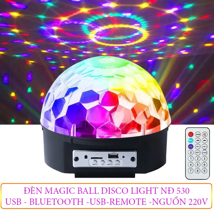 ĐÈN LED XOAY 360 ĐỘ - Cầu Xoay Sân Khấu Cảm Biến Theo Nhạc có USB + LOA Bluetooth+  Remote + nguồn 220V đèn  đi cảnh cực galaxy trái